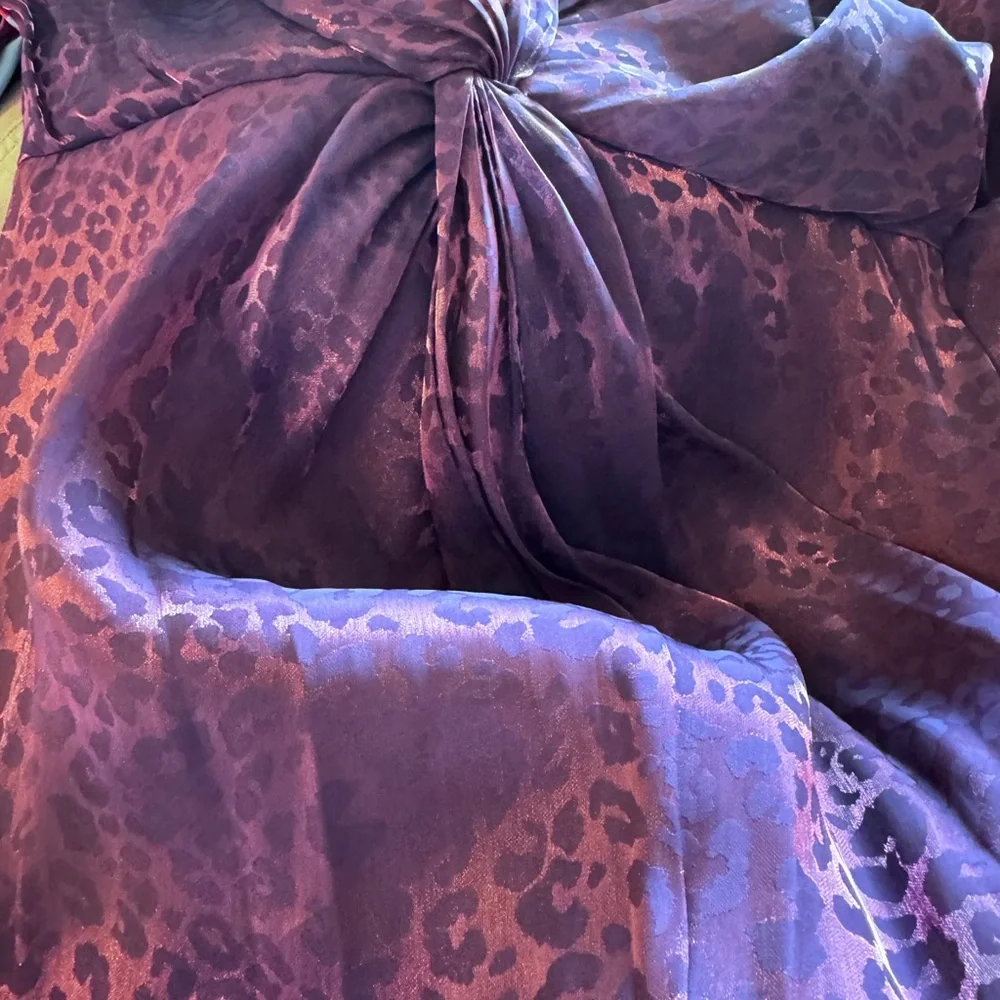 Rachael Zoe Joplin Leopard Lame Caftan - Floral / Purple size 6 - Picture 5 of 6